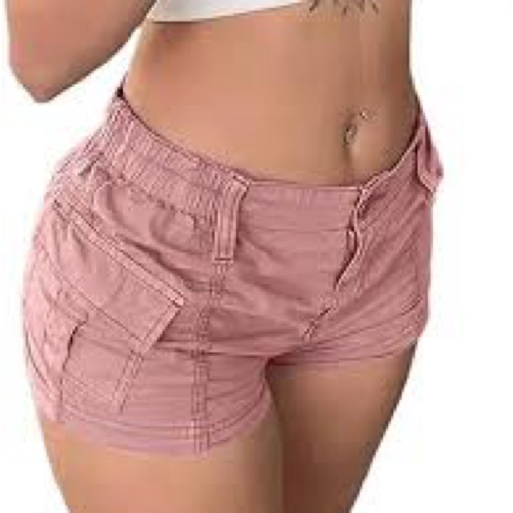 Women's Pink Cargo Shorts